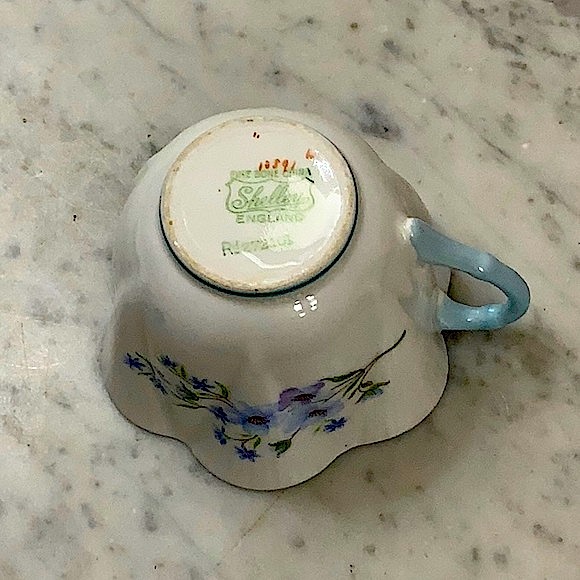 BLUE ROCK BY SHELLEY CUP & SAUCER SET VINTAGE ENGLAND FINE BONE CHINA - Picture 12 of 16